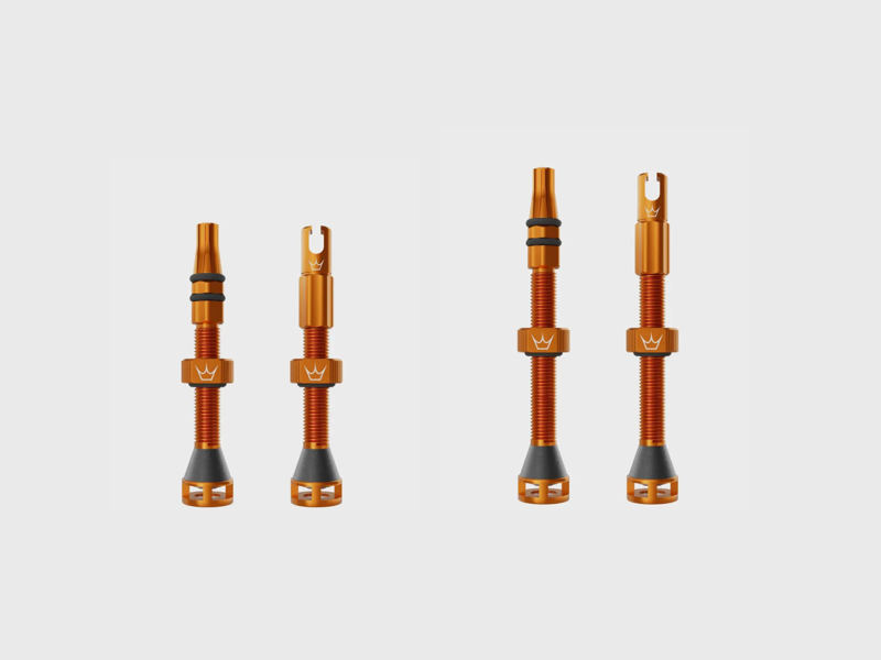 Peaty's Holeshot Fast Flow Tubeless Valves - Mango Orange