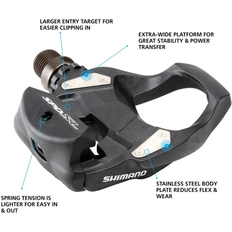 Shimano RS500 SPD-SL Road Bike Clipless Pedals - Black-2