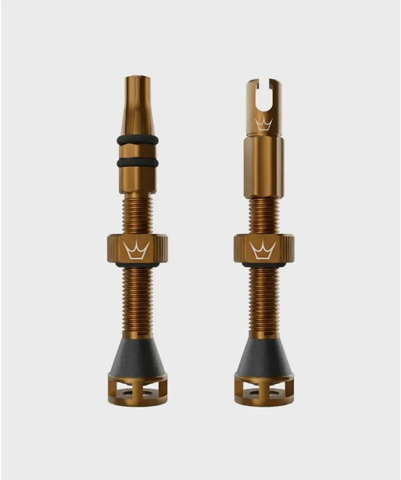 Peaty's Holeshot Fast Flow Tubeless Valves in Brown-1