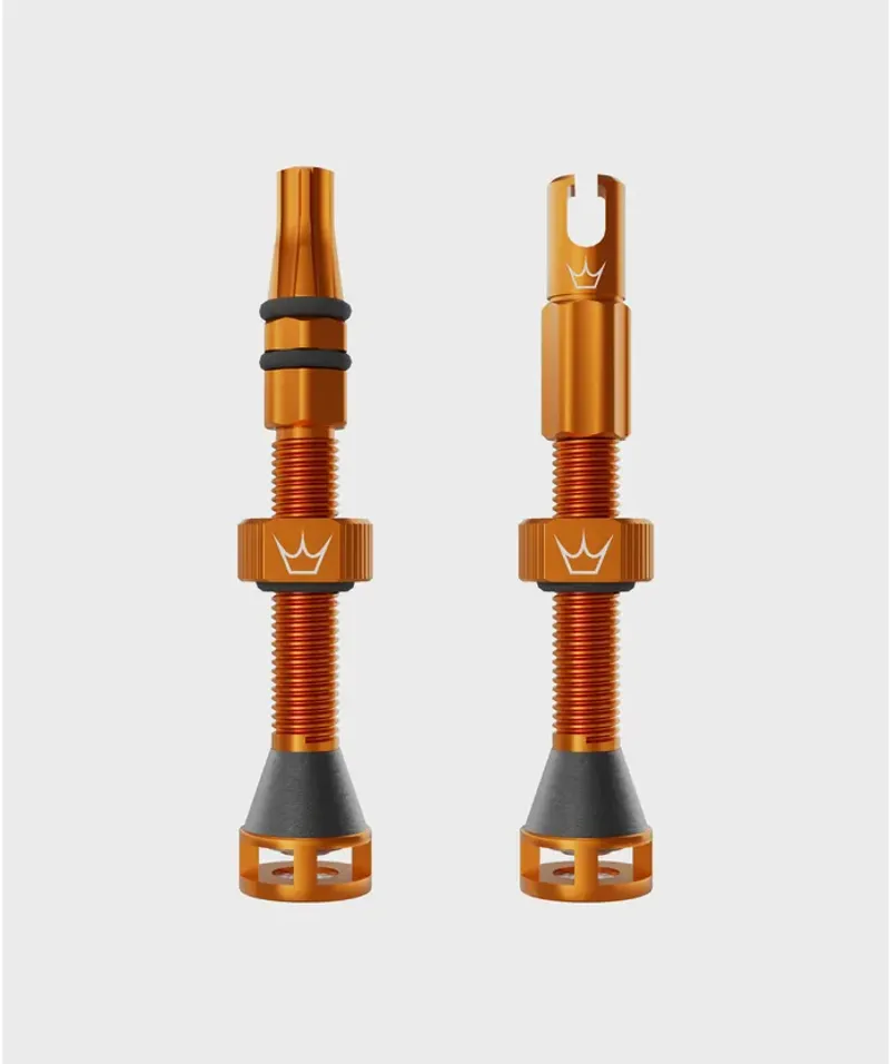Peaty's Holeshot Fast Flow Tubeless Valves - Mango Orange-2