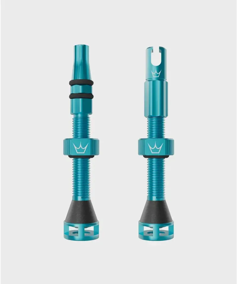 Peaty's Holeshot Fast Flow Tubeless Valves - Turquoise Blue-2