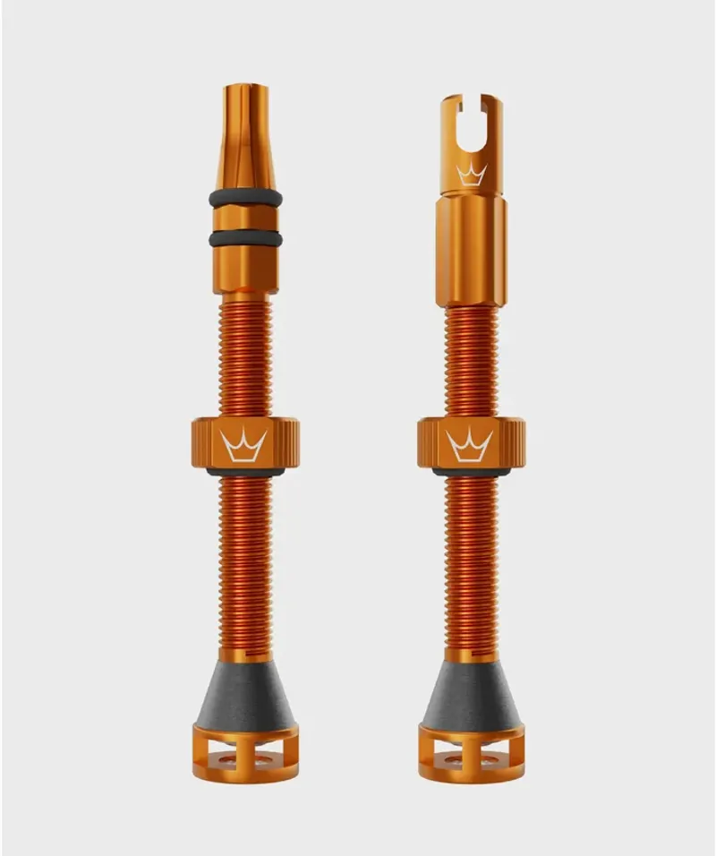 Peaty's Holeshot Fast Flow Tubeless Valves - Mango Orange-1