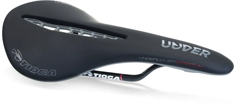 Tioga Undercover Stratum Saddle - Titanium Rail - Black