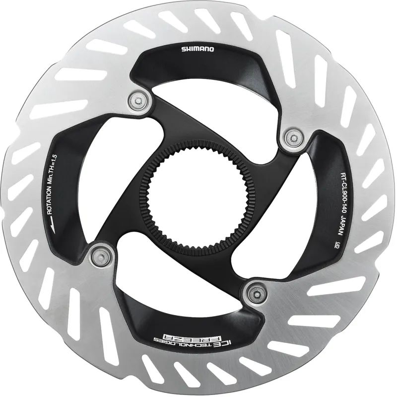Shimano RT-CL900 IceTec Frezza Internal Fit Disc Brake Rotors - Black/ Silver-1