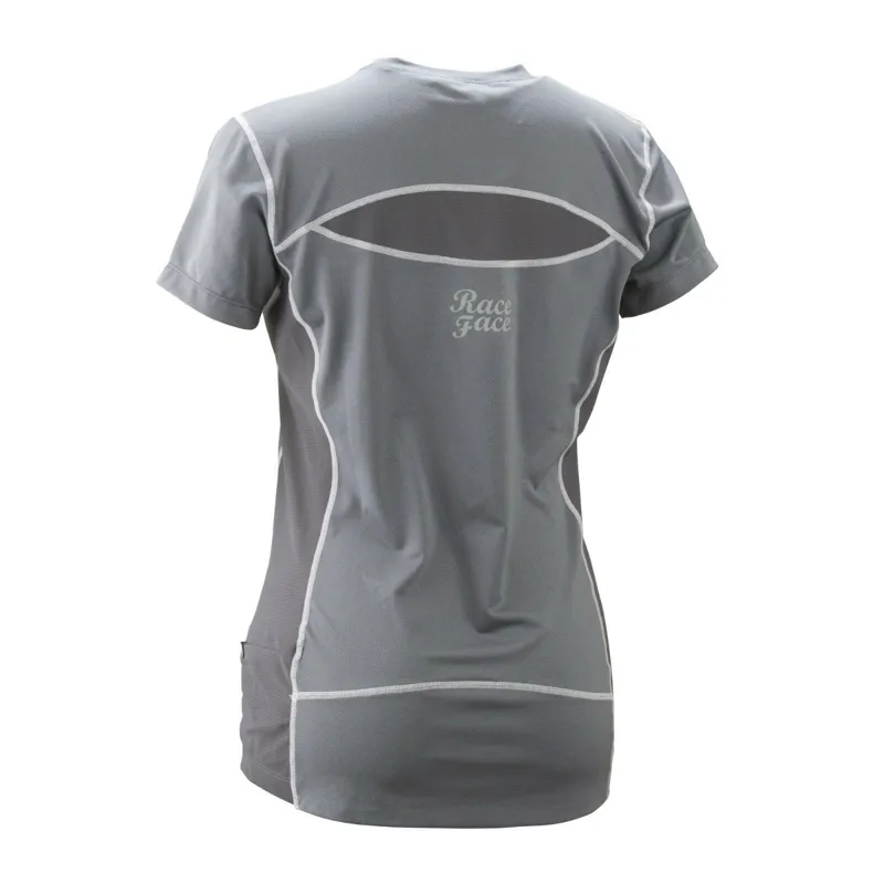 Race Face Womens Piper Short Sleeve Jersey - Gravel Grey-1