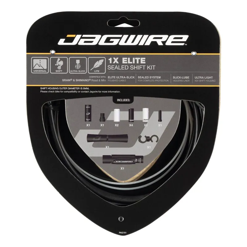 Jagwire 1x Elite Sealed Shift Cable Kit Steah Black 5mm