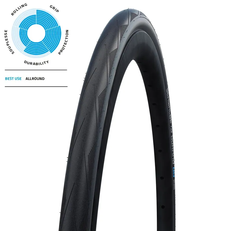 Schwalbe Durano DD Wire Bead Road Bike Tyres - Black/ Grey