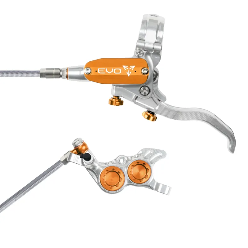 Hope Tech 4 Evo GR4 Disc Brakes - Silver / Orange-2
