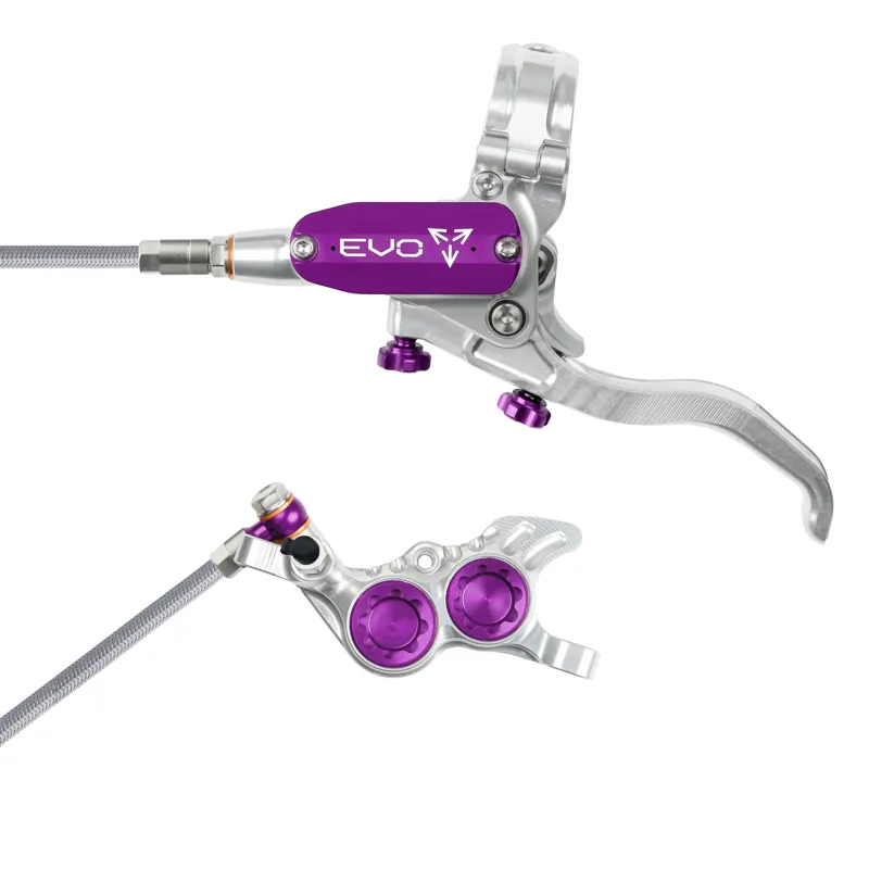 Hope Tech 4 Evo GR4 Disc Brakes - Silver / Purple-2