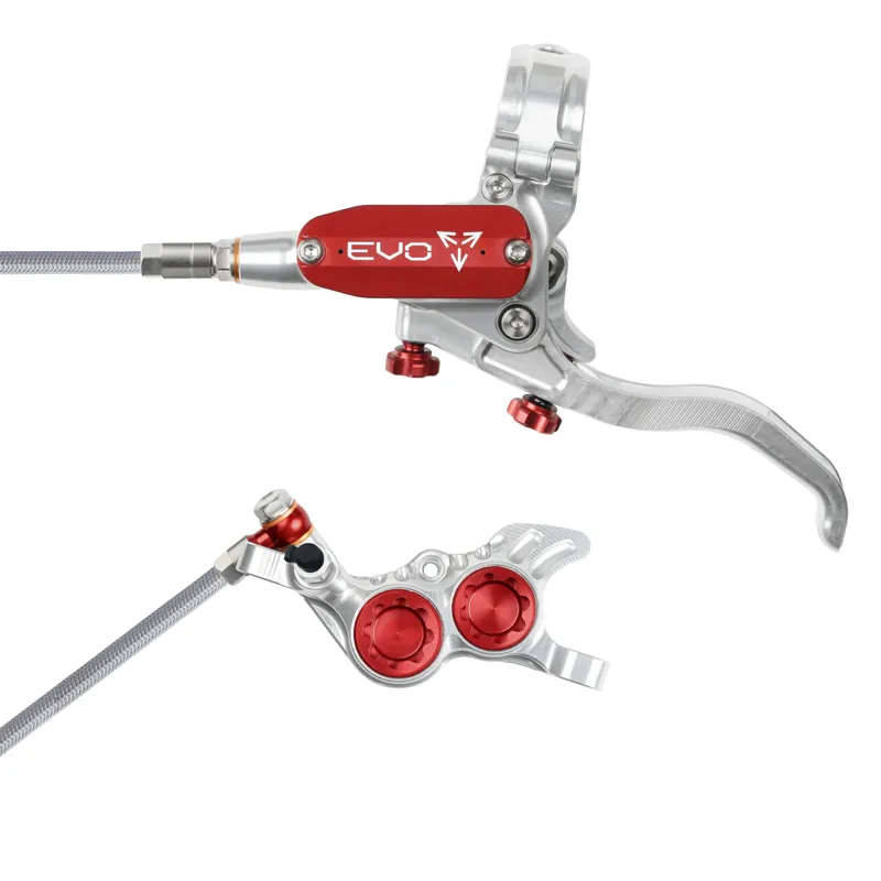 Hope Tech 4 Evo GR4 Disc Brakes - Silver / Red-2
