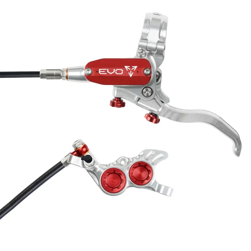 Hope Tech 4 Evo GR4 Disc Brakes - Silver / Red-1