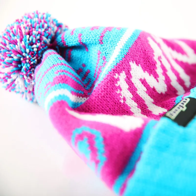 Hope WMN Bobble Hat - Fuchsia/Turquoise/ White-1