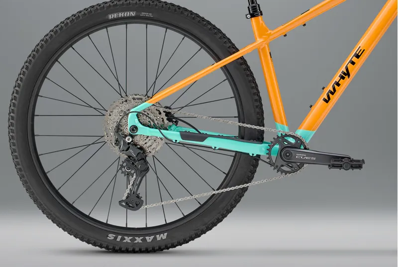 Whyte Secta S Hardtail Mountain Bike - Gloss Coral Orange with Turquoise-3