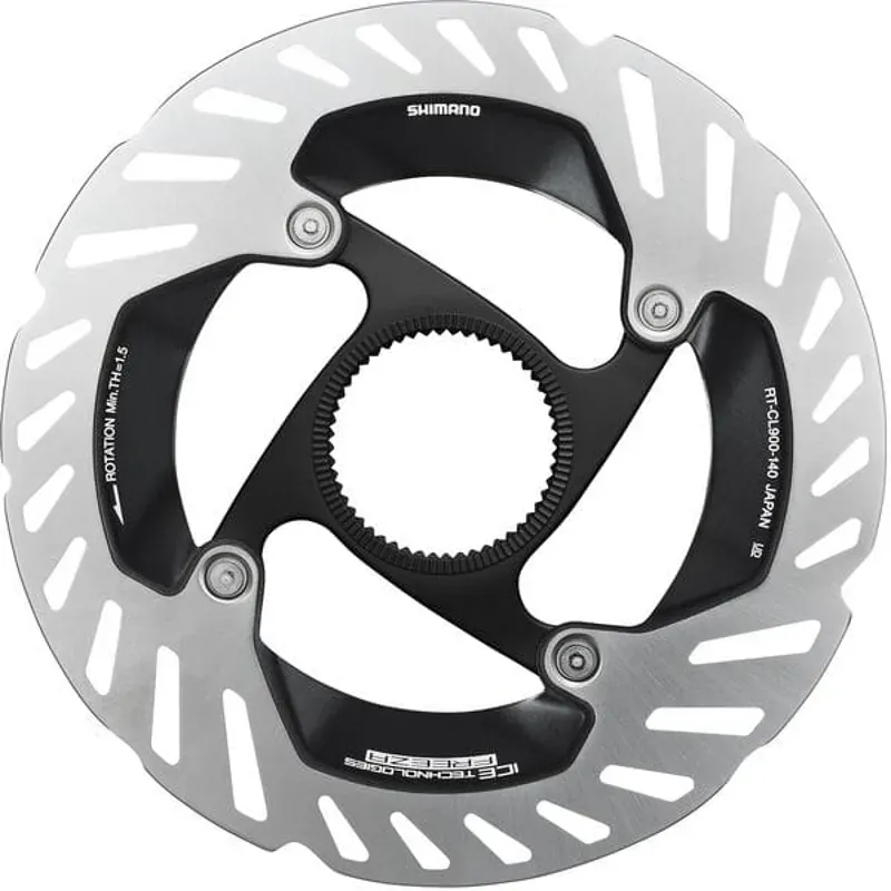 Shimano RT-CL900 IceTec Frezza Internal Fit Disc Brake Rotors - Black/ Silver