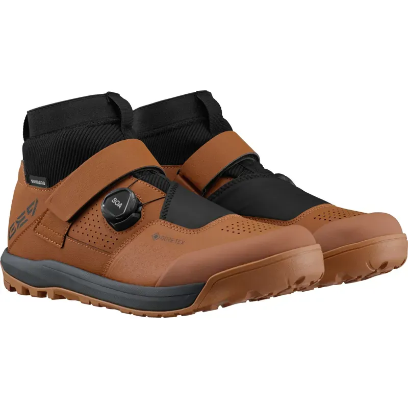 Shimano GE9 Gore-Tex Waterproof Clipless Boots - Oak Brown-1