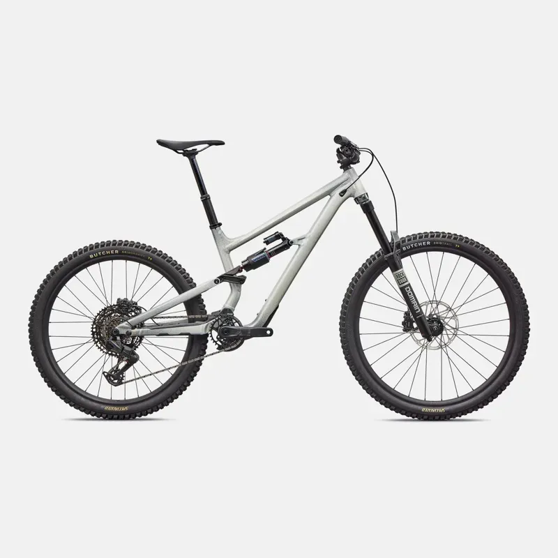 Specialized Status 2 170 Mountain Bike in Gloss Shadow Silver/Dolomite Metallic/Calinia Sunshine