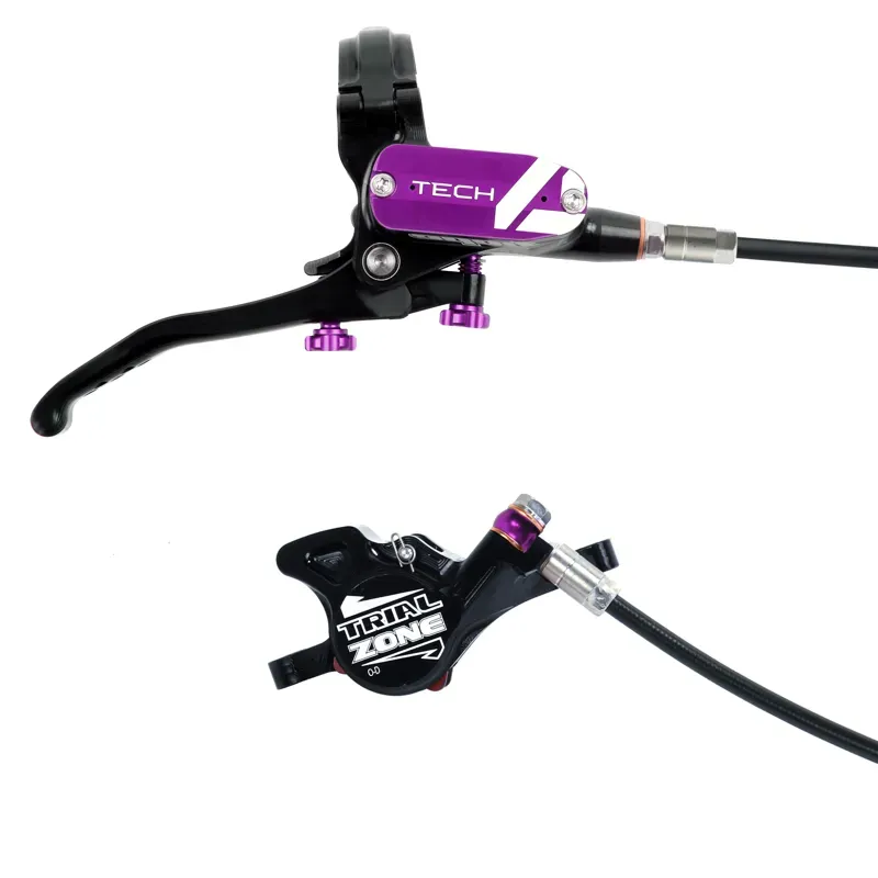 Hope Tech 4 Trial Zone Disc Brakes - No Rotor - Black/ Purple-1