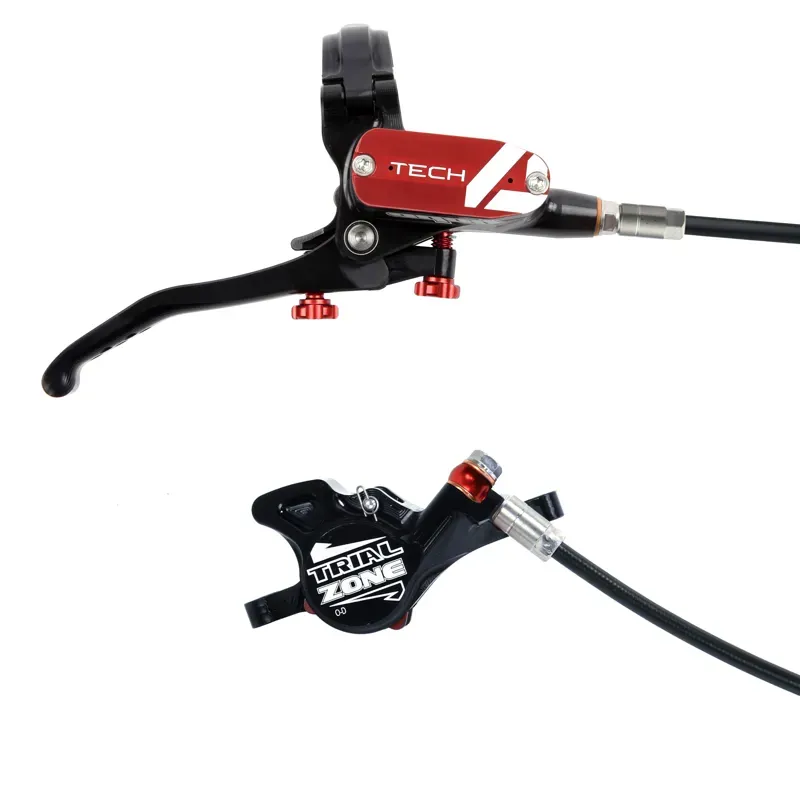 Hope Tech 4 Trial Zone Disc Brakes - No Rotor - Black/ Red-1