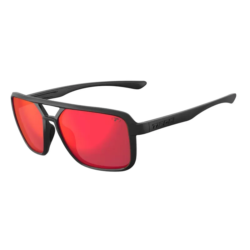 Tifosi Salto Single Lens Sunglasses - Blackout Smoke/ Red Mirror