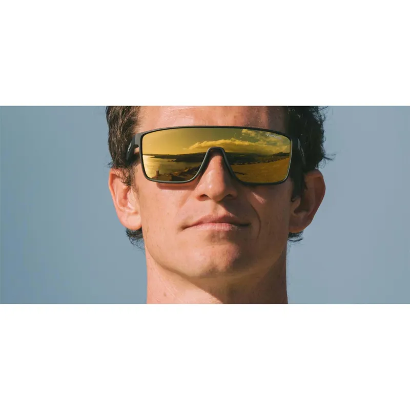 Tifosi Sanctum Gold Mirror Single Lens Sunglasses - Matt Black-6