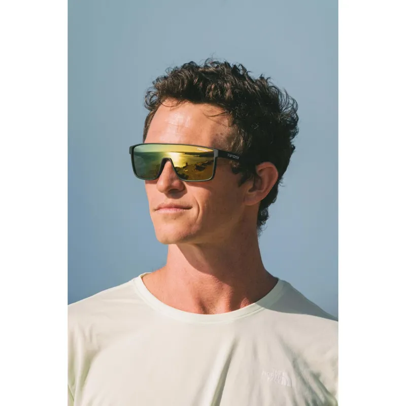 Tifosi Sanctum Gold Mirror Single Lens Sunglasses - Matt Black-5