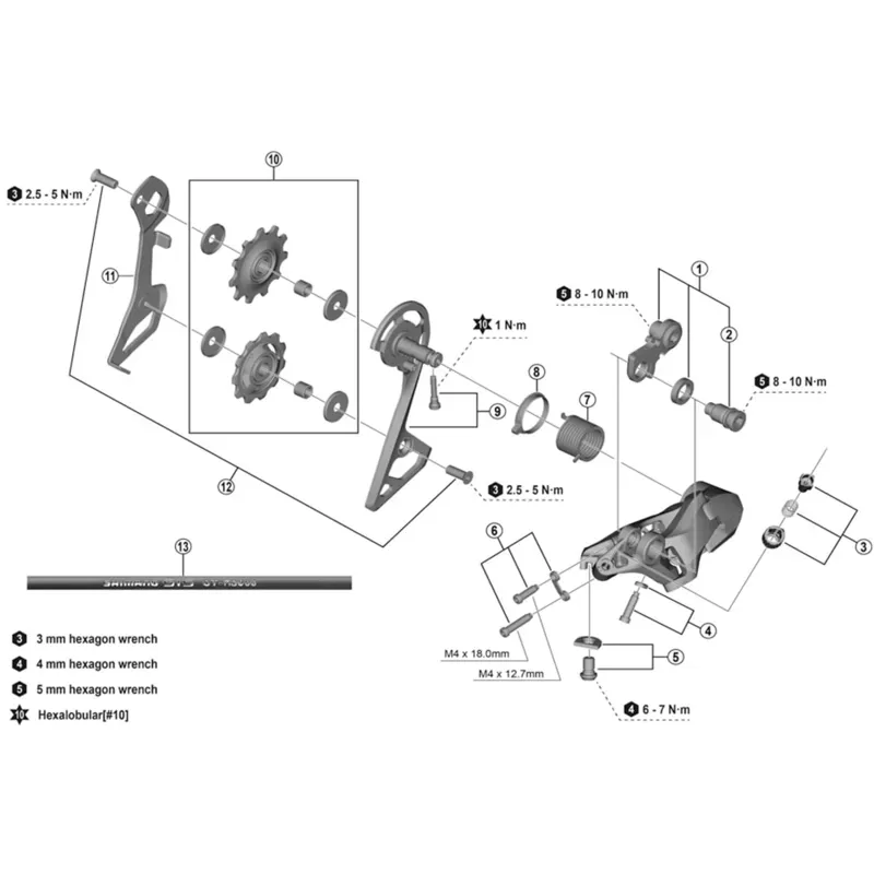 Shimano RD- R7000 Pulley Set - Black/ Silver-1