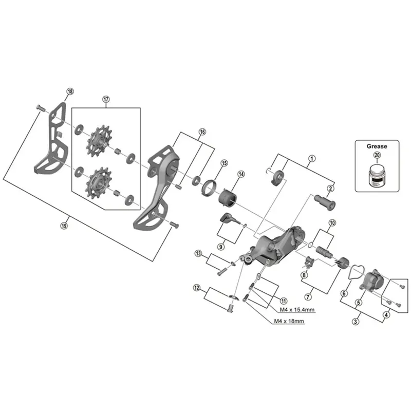 Shimano RD-M5100 Deore Tension and Guide Pulley Set - Black-1