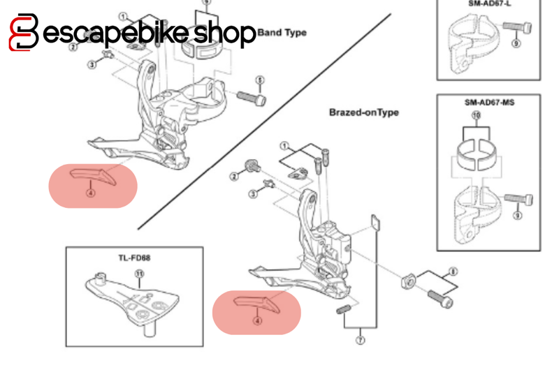 Shimano FD6800 Skid Plate - Black - Y5P116000-1