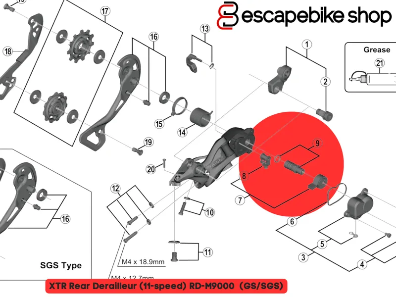 Shimano RD-M9000 P-Axle And O Ring - Y5PV98060